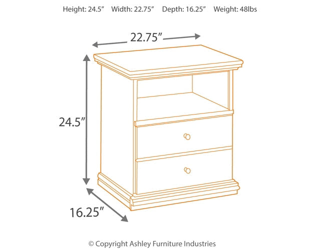 Maribel Full Panel Headboard with Mirrored Dresser, Chest and 2 Nightstands Huntsville Furniture Outlet