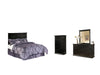 Maribel Full Panel Headboard with Mirrored Dresser and Chest Huntsville Furniture Outlet