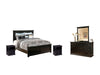 Maribel King Panel Bed with Mirrored Dresser and 2 Nightstands Huntsville Furniture Outlet