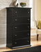 Maribel Queen/Full Panel Headboard with Mirrored Dresser, Chest and 2 Nightstands Huntsville Furniture Outlet