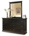 Maribel Queen Panel Bed with Mirrored Dresser Huntsville Furniture Outlet