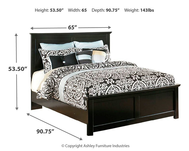 Maribel Queen Panel Bed with Mirrored Dresser and Chest Huntsville Furniture Outlet