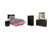 Maribel Twin Panel Headboard with Mirrored Dresser, Chest and Nightstand Huntsville Furniture Outlet