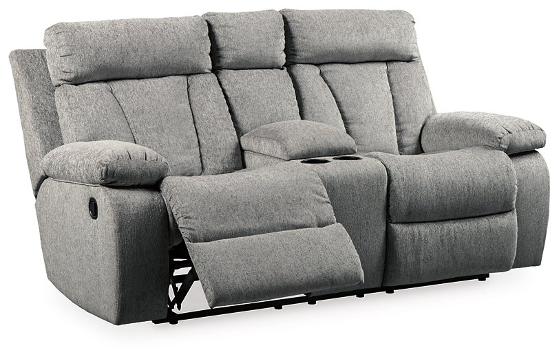 Mitchiner DBL Rec Loveseat w/Console Huntsville Furniture Outlet