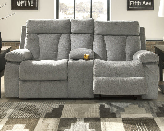 Mitchiner DBL Rec Loveseat w/Console Huntsville Furniture Outlet