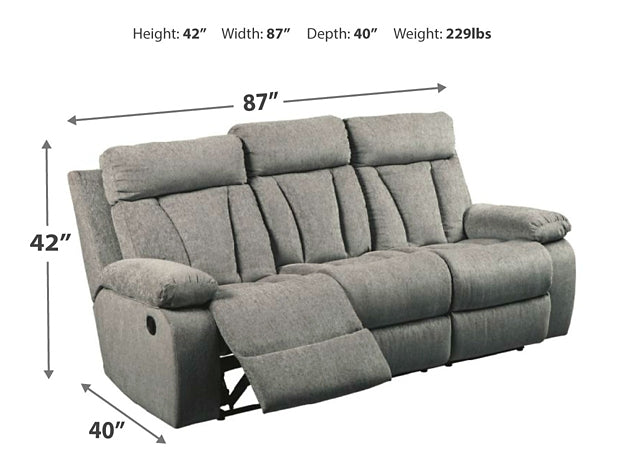 Mitchiner REC Sofa w/Drop Down Table Huntsville Furniture Outlet