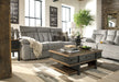 Mitchiner REC Sofa w/Drop Down Table Huntsville Furniture Outlet