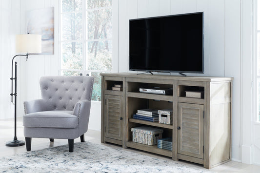 Moreshire XL TV Stand w/Fireplace Option Huntsville Furniture Outlet