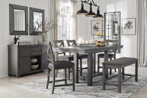 Myshanna Counter Height Dining Table and 4 Barstools and Bench with Storage Huntsville Furniture Outlet