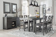 Myshanna Counter Height Dining Table and 6 Barstools with Storage Huntsville Furniture Outlet