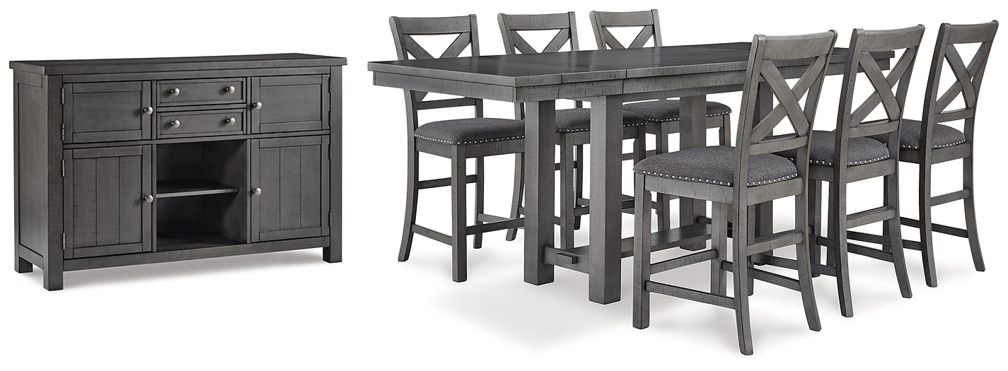 Myshanna Counter Height Dining Table and 6 Barstools with Storage Huntsville Furniture Outlet