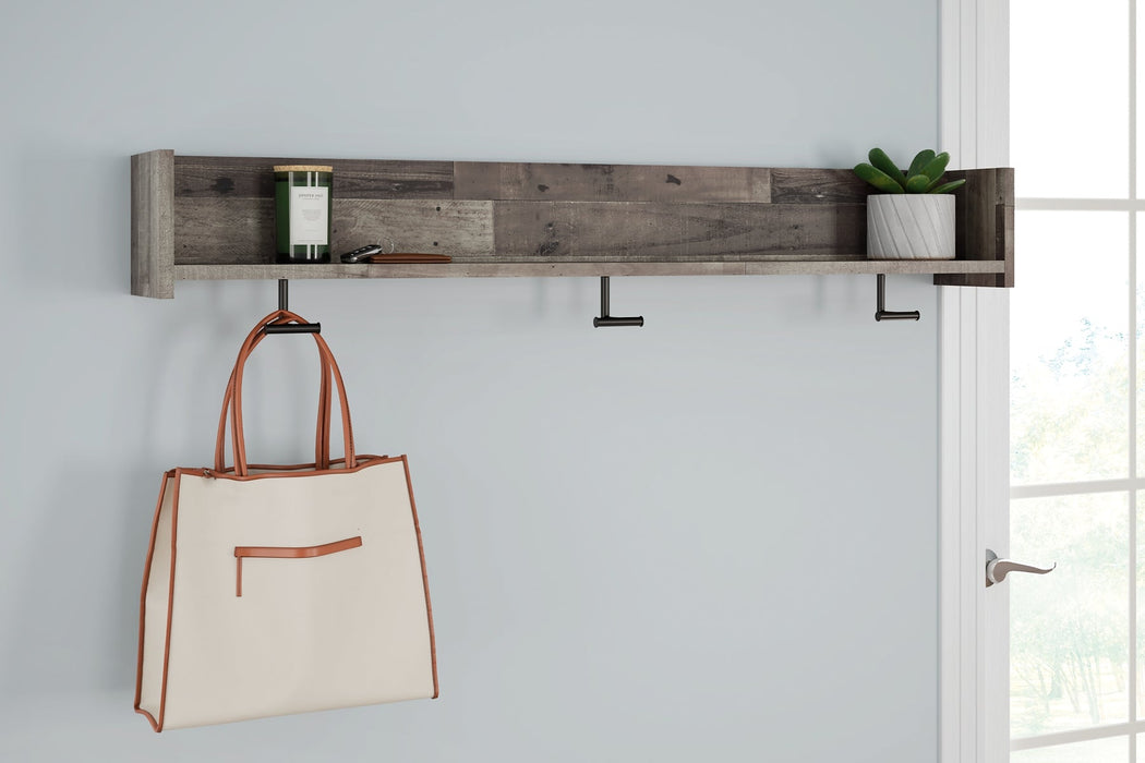 Neilsville Wall Mounted Coat Rack w/Shelf Huntsville Furniture Outlet