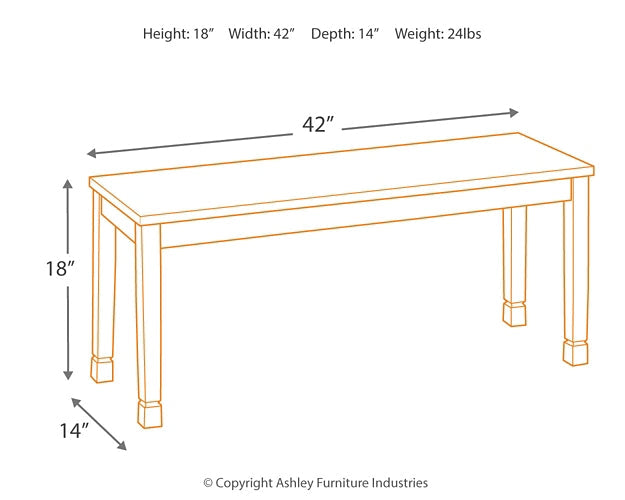 Owingsville Large Dining Room Bench Huntsville Furniture Outlet