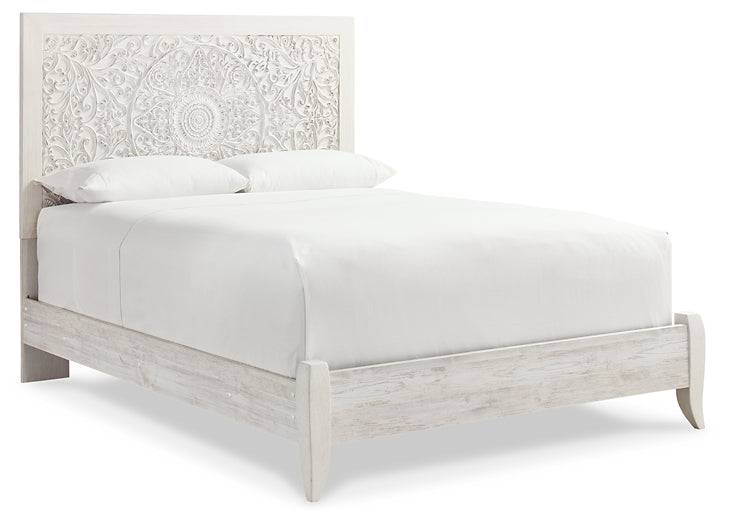 Paxberry Queen Panel Bed with Mirrored Dresser, Chest and 2 Nightstands Huntsville Furniture Outlet