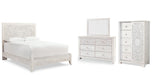 Paxberry Queen Panel Bed with Mirrored Dresser and Chest Huntsville Furniture Outlet