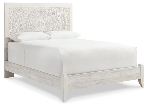 Paxberry Queen Panel Bed with Mirrored Dresser and Nightstand Huntsville Furniture Outlet