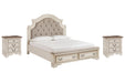 Realyn California King Upholstered Bed with 2 Nightstands Huntsville Furniture Outlet