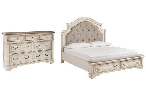 Realyn California King Upholstered Bed with Dresser Huntsville Furniture Outlet