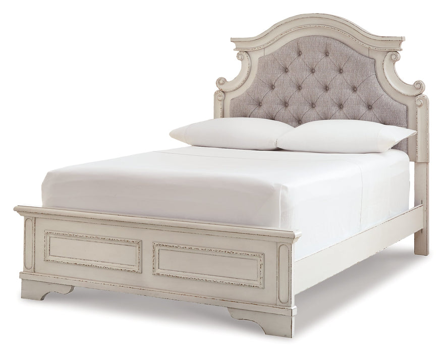 Realyn Full Panel Bed with Mirrored Dresser, Chest and Nightstand Huntsville Furniture Outlet