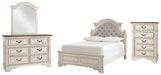 Realyn Full Panel Bed with Mirrored Dresser and Chest Huntsville Furniture Outlet