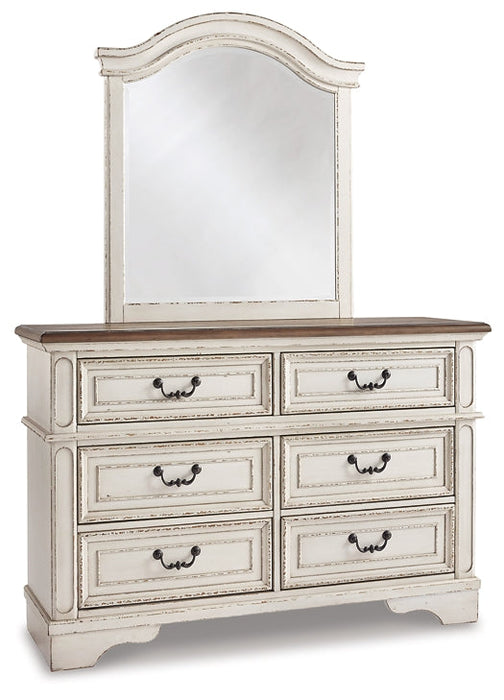 Realyn Full Panel Bed with Mirrored Dresser and Chest Huntsville Furniture Outlet