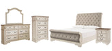 Realyn Queen Sleigh Bed with Mirrored Dresser, Chest and Nightstand Huntsville Furniture Outlet