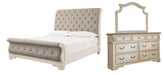 Realyn Queen Sleigh Bed with Mirrored Dresser Huntsville Furniture Outlet