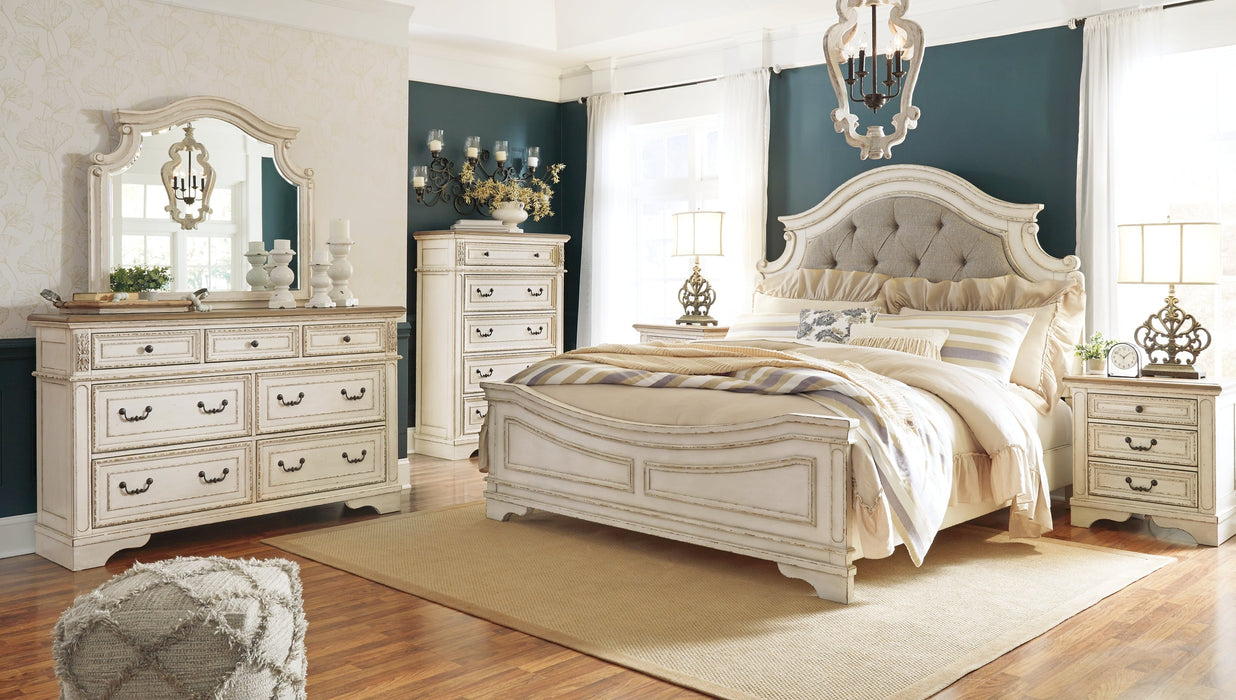 Realyn Queen Upholstered Panel Bed with Dresser Huntsville Furniture Outlet