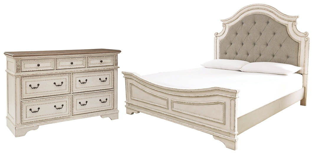 Realyn Queen Upholstered Panel Bed with Dresser Huntsville Furniture Outlet