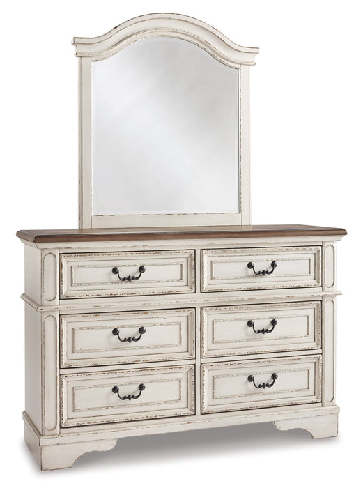 Realyn Twin Panel Bed with Mirrored Dresser, Chest and 2 Nightstands Huntsville Furniture Outlet