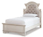 Realyn Twin Panel Bed with Mirrored Dresser, Chest and 2 Nightstands Huntsville Furniture Outlet