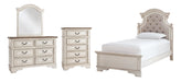 Realyn Twin Panel Bed with Mirrored Dresser and Chest Huntsville Furniture Outlet