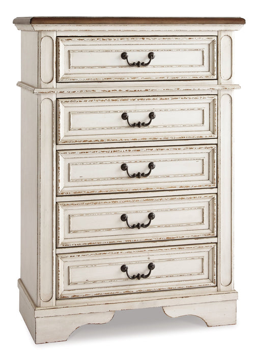 Realyn Twin Panel Bed with Mirrored Dresser and Chest Huntsville Furniture Outlet