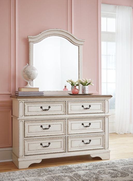 Realyn Twin Panel Bed with Mirrored Dresser and Chest Huntsville Furniture Outlet