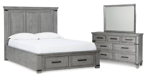 Russelyn Queen Storage Bed with Mirrored Dresser Huntsville Furniture Outlet