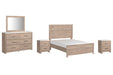 Senniberg Full Panel Bed with Mirrored Dresser and 2 Nightstands Huntsville Furniture Outlet