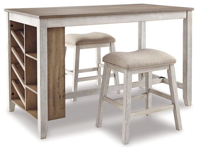 Skempton Counter Height Dining Table and 2 Barstools Huntsville Furniture Outlet