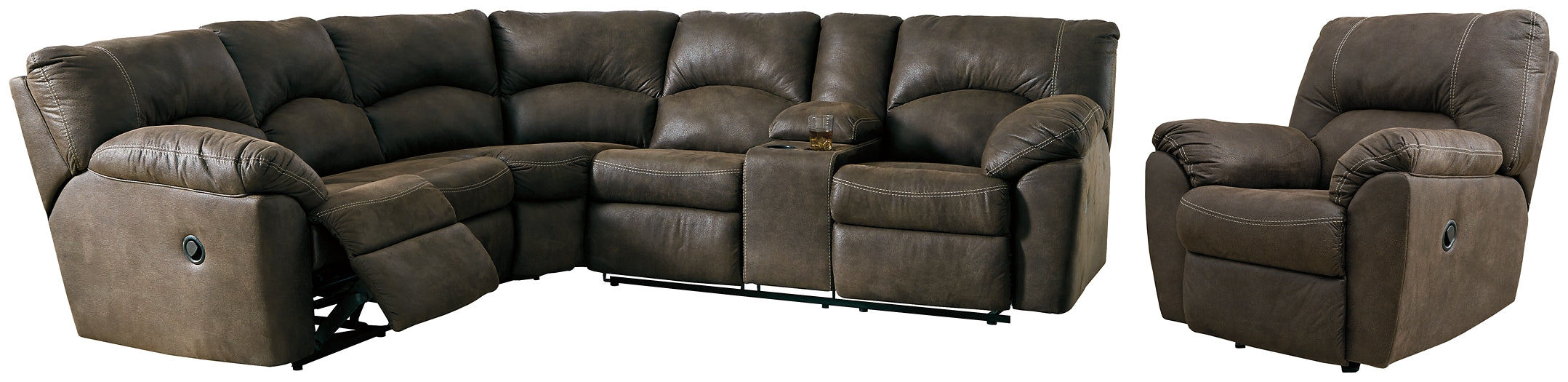 Tambo 2-Piece Sectional with Recliner Huntsville Furniture Outlet