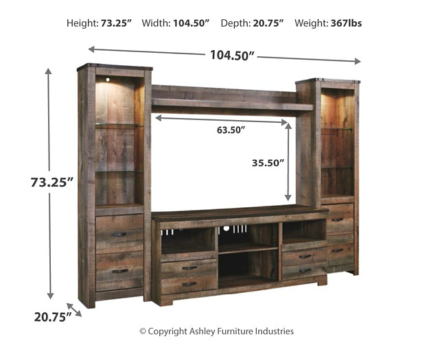 Trinell 4-Piece Entertainment Center Huntsville Furniture Outlet