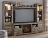 Trinell 4-Piece Entertainment Center with Electric Fireplace Huntsville Furniture Outlet