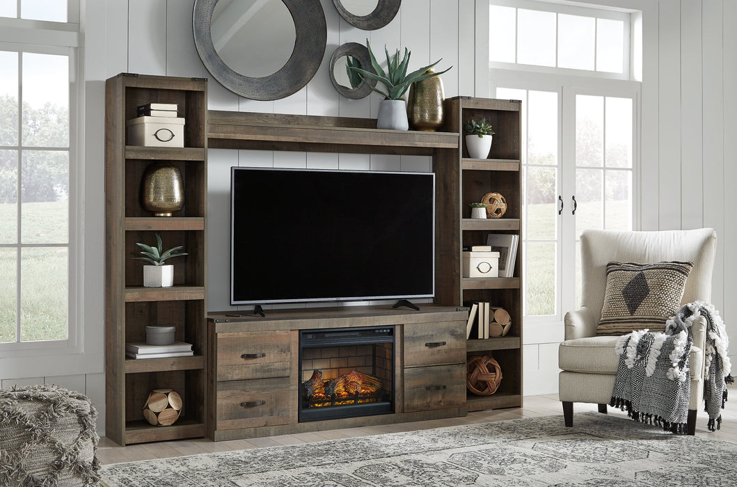 Trinell 4-Piece Entertainment Center with Electric Fireplace Huntsville Furniture Outlet