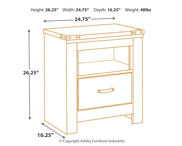 Trinell One Drawer Night Stand Huntsville Furniture Outlet