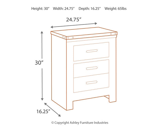 Trinell Two Drawer Night Stand Huntsville Furniture Outlet