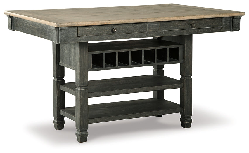 Tyler Creek Counter Height Dining Table and 4 Barstools and Bench Huntsville Furniture Outlet