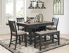 Tyler Creek Counter Height Dining Table and 4 Barstools and Bench Huntsville Furniture Outlet