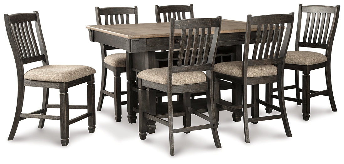 Tyler Creek Counter Height Dining Table and 6 Barstools Huntsville Furniture Outlet