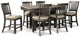 Tyler Creek Counter Height Dining Table and 6 Barstools Huntsville Furniture Outlet