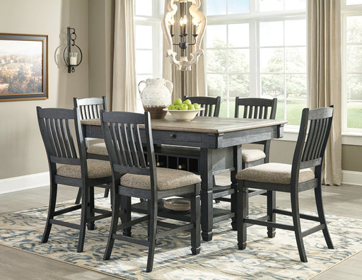 Tyler Creek Counter Height Dining Table and 6 Barstools Huntsville Furniture Outlet