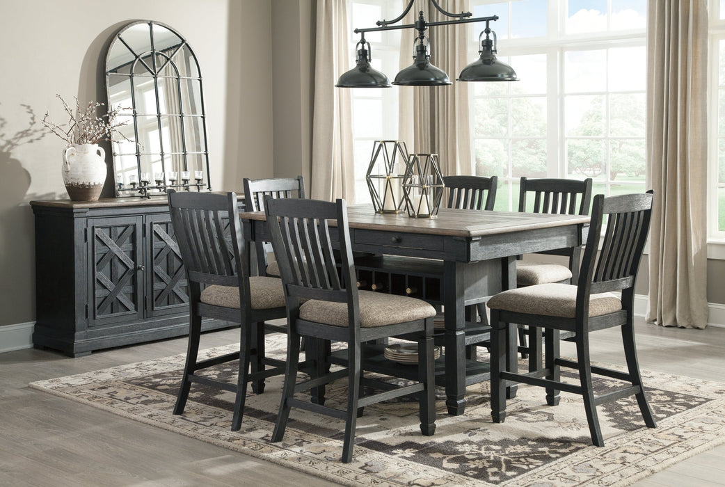 Tyler Creek Counter Height Dining Table and 6 Barstools Huntsville Furniture Outlet