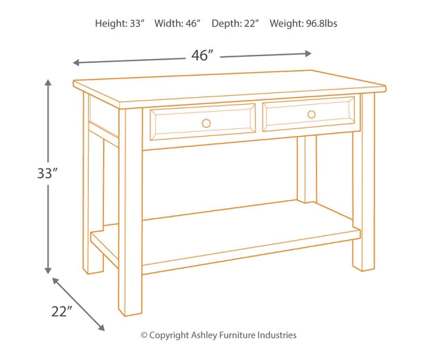 Tyler Creek Sofa Table Huntsville Furniture Outlet